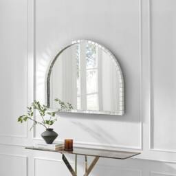 FurnitureboxUK Disco Large Glam Overmantel Arch Wall Mirror in Clear - thumbnail 1