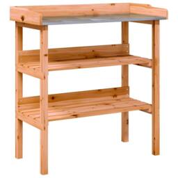 Berkfield Home Plant Table with Shelves Brown 78x38x82.5 cm Solid Wood Fir - thumbnail 3