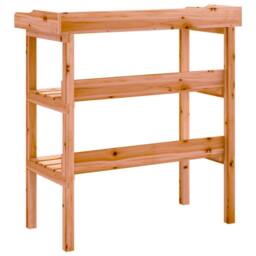 Berkfield Home Plant Table with Shelves Brown 78x38x82.5 cm Solid Wood Fir - thumbnail 6