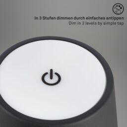 BRILONER Black Wood 2.6W Rechargeable LED Table Lamp - thumbnail 8