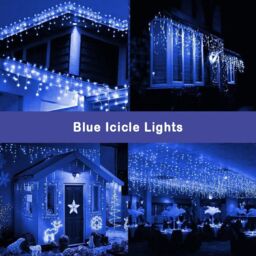 Shatchi 240 Blue LED Icicle Christmas Lights - 8 Modes, Auto Timer - thumbnail 5