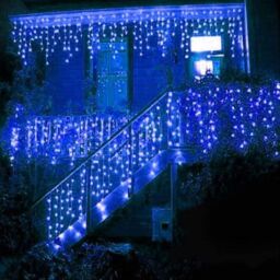 Shatchi 240 Blue LED Icicle Christmas Lights - 8 Modes, Auto Timer - thumbnail 2