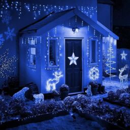 Shatchi 240 Blue LED Icicle Christmas Lights - 8 Modes, Auto Timer - thumbnail 4