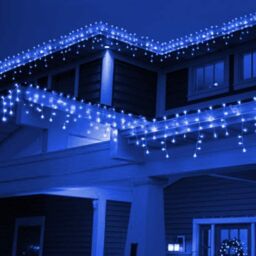 Shatchi 240 Blue LED Icicle Christmas Lights - 8 Modes, Auto Timer - thumbnail 3