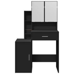 Berkfield Home Dressing Table with Cabinet Black 80x35x132 cm - Size: 80 x 35 x 132 cm - thumbnail 5