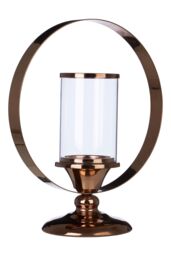 Orsina South Small Metal Candle Holder, Boutique-Style Brass Finished Candle Stand, Perfect Candelabra for Home Decor in Brown - thumbnail 2