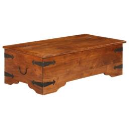 Berkfield Home Beautiful Coffee Table Solid Acacia Wood Honey Finish 110x55x35 cm in Brown - Size: 110 x 55 x 35 cm - thumbnail 9
