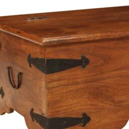 Berkfield Home Beautiful Coffee Table Solid Acacia Wood Honey Finish 110x55x35 cm in Brown - Size: 110 x 55 x 35 cm - thumbnail 5