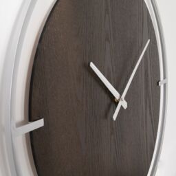 Native Home & Lifestyle Minimalist Wood & Silver Wall Clock in White - Size: 1 Pack - thumbnail 3