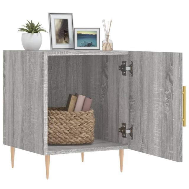 Berkfield Home Modern Bedside Cabinets 2 pcs Grey Sonoma 40x40x50 cm Engineered Wood - Size: 40 x 40 x 50 cm - image 1