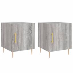 Berkfield Home Modern Bedside Cabinets 2 pcs Grey Sonoma 40x40x50 cm Engineered Wood - Size: 40 x 40 x 50 cm - thumbnail 3