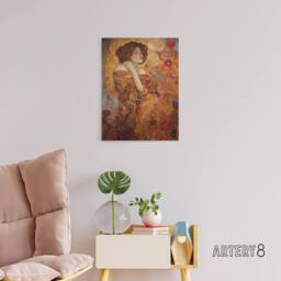 "Artery8 The Dreamer Klimt Inspired Woman Portrait Canvas Wall Art Print in Brown - Size: W18"" x H24""" - thumbnail 3