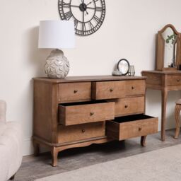 Melody Maison 7 Drawer Dark Wood Chest Of Drawers - Ashwell Range in Dark Brown - thumbnail 4