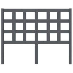 Berkfield Home Beautiful Bed Headboard Grey 125.5x4x100 cm Solid Wood Pine - thumbnail 1