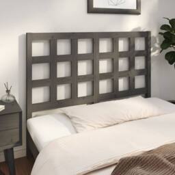 Berkfield Home Beautiful Bed Headboard Grey 125.5x4x100 cm Solid Wood Pine - thumbnail 4