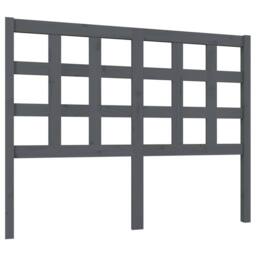 Berkfield Home Beautiful Bed Headboard Grey 125.5x4x100 cm Solid Wood Pine - thumbnail 3