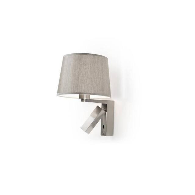 Netlighting 2 Light Indoor Wall Light Satin Nickel with Reading E27 Special Offer in Grey - image 1