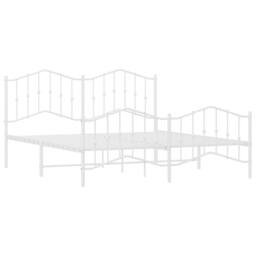 Berkfield Home Metal Bed Frame with Headboard & Footboard White 183x213 cm - thumbnail 5
