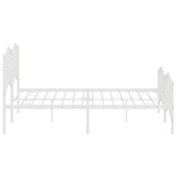 Berkfield Home Metal Bed Frame with Headboard & Footboard White 183x213 cm - thumbnail 7