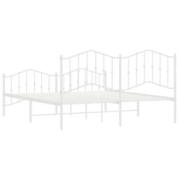 Berkfield Home Metal Bed Frame with Headboard & Footboard White 183x213 cm - thumbnail 8