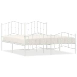 Berkfield Home Metal Bed Frame with Headboard & Footboard White 183x213 cm - thumbnail 3