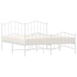 Berkfield Home Metal Bed Frame with Headboard & Footboard White 183x213 cm - thumbnail 4