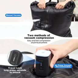 Nordara 33L BAG*1+Pump Reusable Vacuum Storage Bags with Pump, Space Saving in Black - thumbnail 4