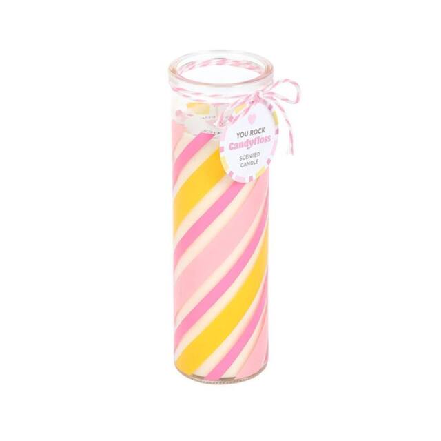 Something Different Cotton Candy Candy Stripe Tube Candle in Pink - image 1