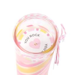 Something Different Cotton Candy Candy Stripe Tube Candle in Pink - thumbnail 3