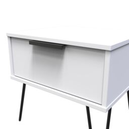 Ready Assembled 2 U Fuji 1 Drawer Side Table (Ready Assembled) in White - thumbnail 4