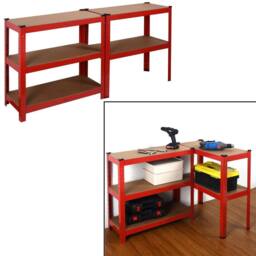 House of Home Garage Racking 5 Tier Shelving Unit Boltless Heavy Duty Metal Shelf Shed Storage Red - thumbnail 2