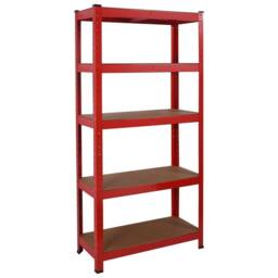 House of Home Garage Racking 5 Tier Shelving Unit Boltless Heavy Duty Metal Shelf Shed Storage Red - thumbnail 4