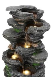 H&O Direct 48.5cm H Outdoor Rockery Solar-Powered Water Fountain Decor in Natural - thumbnail 4