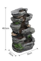 H&O Direct 48.5cm H Outdoor Rockery Solar-Powered Water Fountain Decor in Natural - thumbnail 6