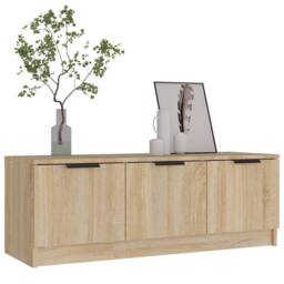 Berkfield Home TV Cabinet Sonoma Oak 102x35x36.5 cm Engineered Wood in Light Tan - thumbnail 5