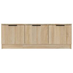 Berkfield Home TV Cabinet Sonoma Oak 102x35x36.5 cm Engineered Wood in Light Tan - thumbnail 7
