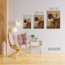 "Artery8 Rose Bouquet in Glass Vase Still Life Latour Canvas Wall Art - Size: W18"" x H24""" - thumbnail 4