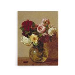 "Artery8 Rose Bouquet in Glass Vase Still Life Latour Canvas Wall Art - Size: W18"" x H24""" - thumbnail 1