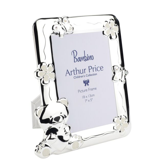 Arthur Price Bambino 'Teddy Bear' Photo Frame Holds 7 x 5 Inch Photo Luxury Children's Gift Silver Plated - image 1