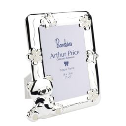 Arthur Price Bambino 'Teddy Bear' Photo Frame Holds 7 x 5 Inch Photo Luxury Children's Gift Silver Plated - thumbnail 1