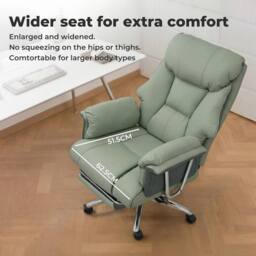 NESTLUNE Green Heavy Duty Executive Office Chair Leather - Size: 100 cm x 15 cm - thumbnail 3