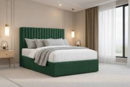 "Nexus Mattresses Ltd Amalfi Plush Divan Bed Base 2 Drawers Foot-End - 26"" Headboard in Emerald - Size: Small Double" - thumbnail 2