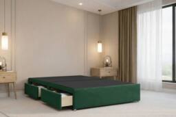 "Nexus Mattresses Ltd Amalfi Plush Divan Bed Base 2 Drawers Foot-End - 26"" Headboard in Emerald - Size: Small Double" - thumbnail 4