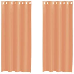 Berkfield Home Voile Curtains with Grommets 2 pcs Terracotta in Orange - thumbnail 3