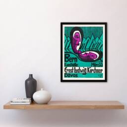Artery8 Retrospective Exhibition Poster Kirchner Framed Wall Art Print in Blue - Size: A3 - thumbnail 2