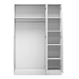 FWStyle 3 Door White Gloss Triple Wardrobe Push Open Soft Closing - thumbnail 4