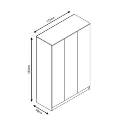 FWStyle 3 Door White Gloss Triple Wardrobe Push Open Soft Closing - thumbnail 5