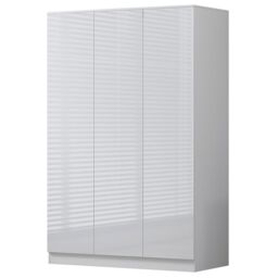 FWStyle 3 Door White Gloss Triple Wardrobe Push Open Soft Closing - thumbnail 3