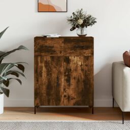 Berkfield Home Sideboard Smoked Oak 69.5x34x90 cm Engineered Wood in Brown - thumbnail 1