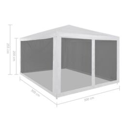 Berkfield Home Party Tent with 4 Mesh Sidewalls 3x3 m in White - thumbnail 6